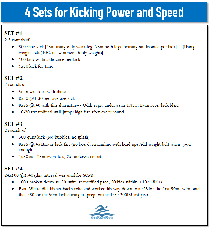 4 sets of kicking speed and power