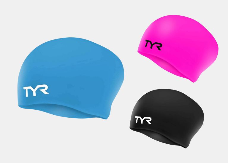 TYR Adult Long Hair Wrinkle-Free Silicone Swim Cap