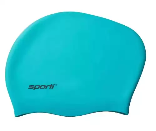 Sporti Solid Long Hair Bun Silicone Swim Cap