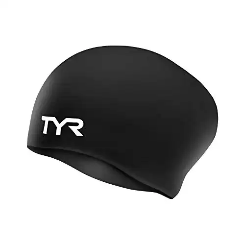 TYR Silicone Wrinkle-Free Long Hair Swim Cap