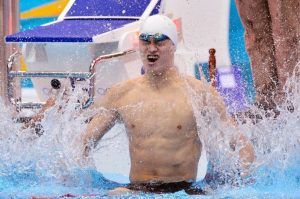 sun yang 1500m freestyle celebration