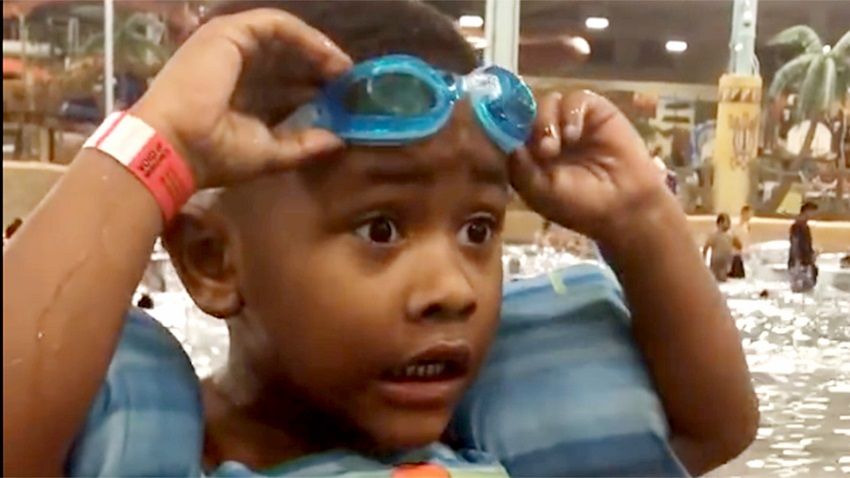 This Adorable Kid Lost His Goggles...On His Face.