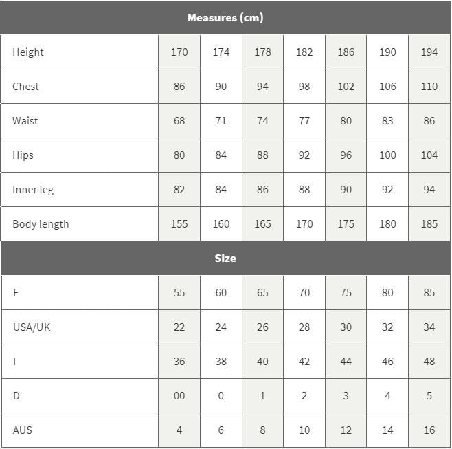 Arena Carbon Air Size Chart