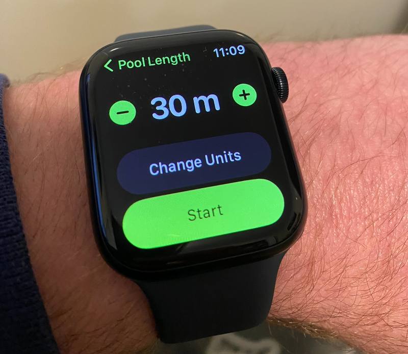 Apple Watch for Swimming - Change Pool Length