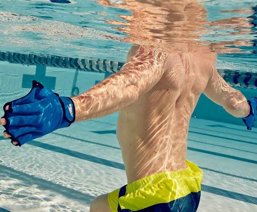 XKSIKjian1 Pair Swim Hand Palm Fins Gloves Aquatic Fitness Water Resistance Training Aqua Fit Webbed Diving Gloves 