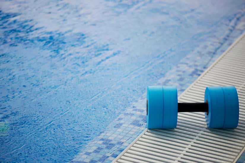 Speedo Aqua Dumbell Pair Aquatic Resistance Training Swimming Pool Blue/White 