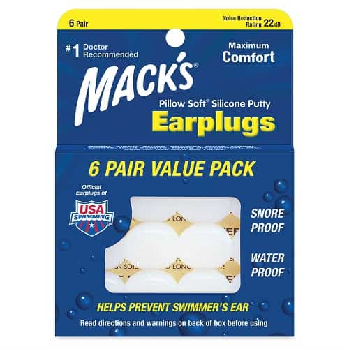 Mack's Pillow Soft Ear Plugs for swim bag