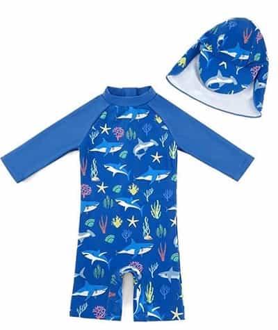 Best Baby Swim Gear -- Baby Boy Swimsuit and Sun Hat