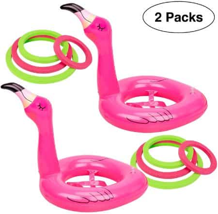 2 Pieces Inflatable Pool Ring Toss Game Floating Swimming Pool Ring With 16 Piec 
