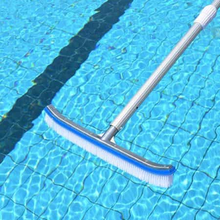18" Inground Swimming Pool Brush With Aluminium Handle Plastic Wall Brush