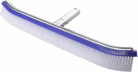 HAOFANG 18inch Nylon Pool Brushes Floor Pool Brush with Nylon Bristles and EZ Clip Handle Reinforced Curved Ends，with a Sturdy Aluminum Reinforced Aluminum Backed Body。