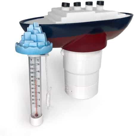 Rise8 Pooltanic Chlorine Dispenser and Floating Iceberg Thermometer