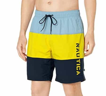 Nautica Men’s Tri-Block Series Swim Trunks