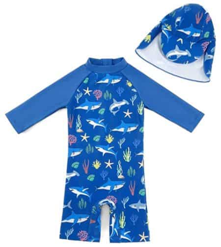 upandfast Baby Boy Swimsuit with Sun Hat