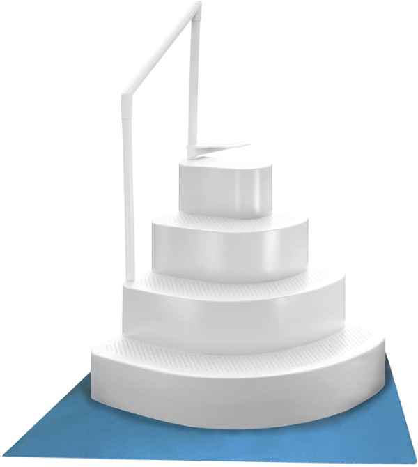 Blue Wave Wedding Cake Pool Step Ladder