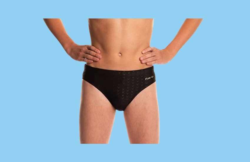 Boys Brief Style Swimsuit for Swimming Practice and Competition in Suit Size 21 to 32 Flow Splice Swim Briefs 
