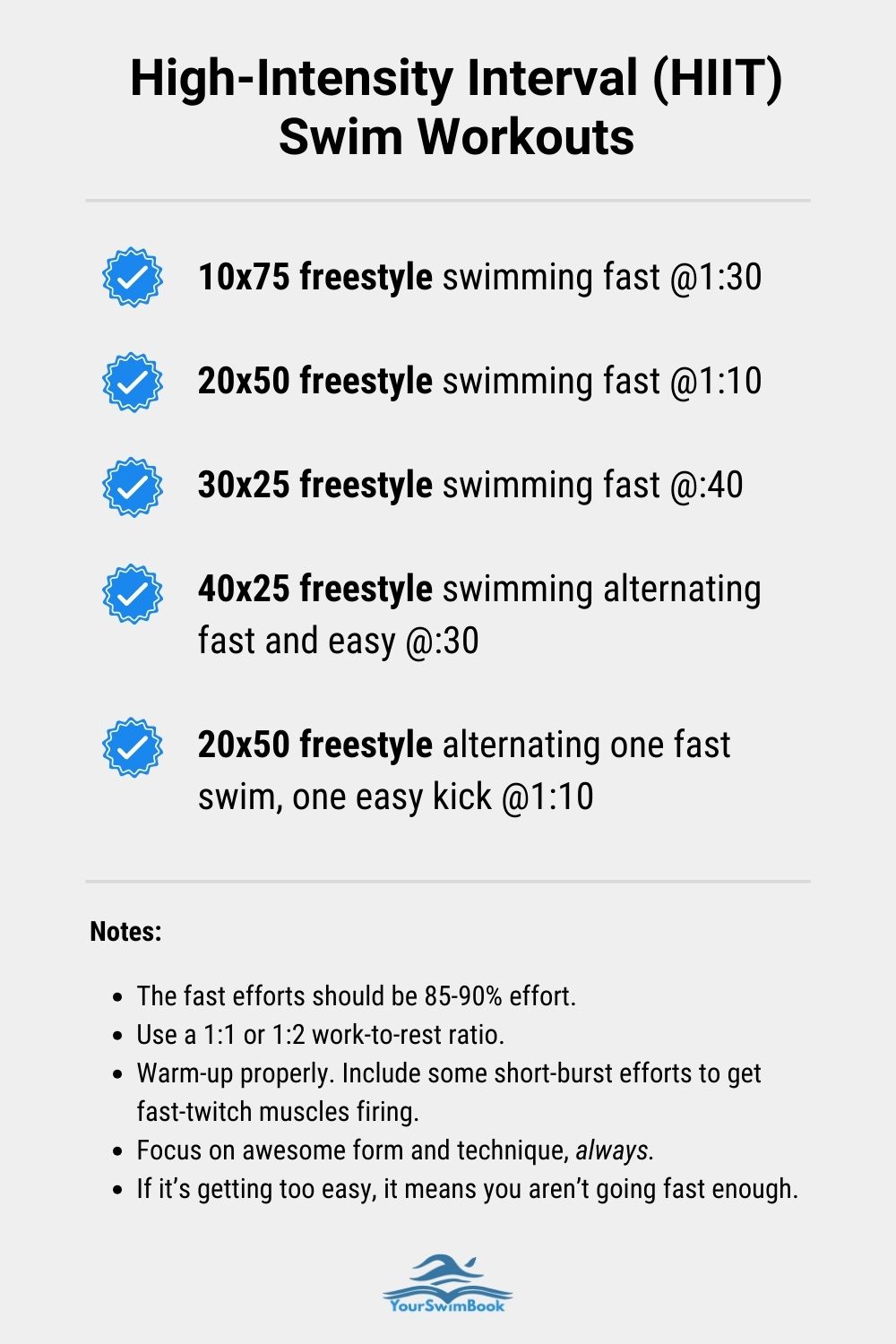 High Intensity Interval (HIIT) Swimming Workouts