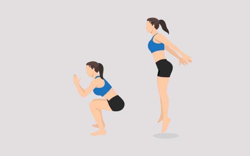 Dryland Exercises for Faster Swim Turns - Squat Jumps