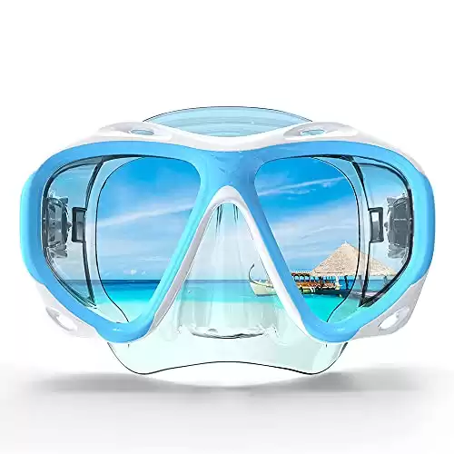 COPOZZ Mirrored Antifog Swim Goggles with Nose Cover